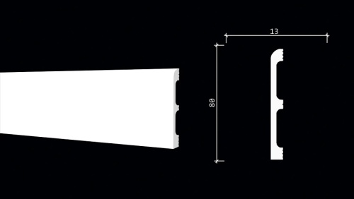Плинтус полистирол гибкий DD706F 80 мм