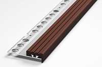 Профиль плиточный угловой для ступеней ПВХ основа алюминий ПУ 09